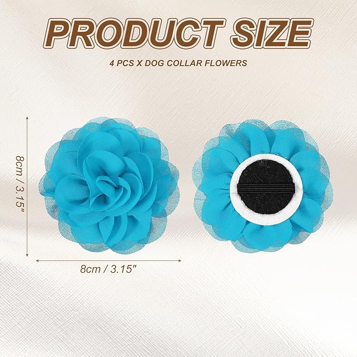 Dog Collar Flowers, Pet Flower Charms Soft Chiffon Cat Collar Bow Tie Floral Grooming Supplies, Intended for Dog