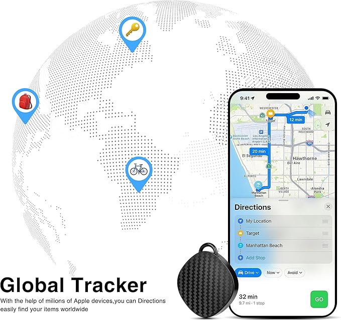 Air Tracker Tags, Smart Bluetooth Tracker, Item Finder Works with Apple Find My, Key Finder and Item Locator Smart Tag for Luggage, Backpack, Suitcases