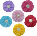 Dog Collar Flower Accessories with Pearls, Decorative Flower Charms for Dog and Cat Collars, Pack of 6
