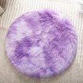 Round Plush Pet Mat Thin Style Pad Mat for Cats, Small Dogs, Rabbits, Guinea Pigs, Washable Soft Sofa mat, for Crate Cat Tree Tower Window Perch (Purple, Large (23.6inch) - 1pcs)