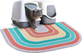 Unicorn Catcher Cat Litter Mat Quality Litter Box Mat Large Non-Slip Cat Litter Mat Litter Trapping Mat Soft Kitty Litter Mat Compatible Two Litter Boxes Cat Products Easy to Clean,Orange,L