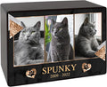 Custom Pet Keepsake Urns for Cats, Wooden Box for Pet Ashes with Photo for Your Beloved Pets, Pet Cremation Urns as Sympathy Gifts for Pet Lovers - Small, 6" x 4" x 2.75" Pet Urn (Spunky)