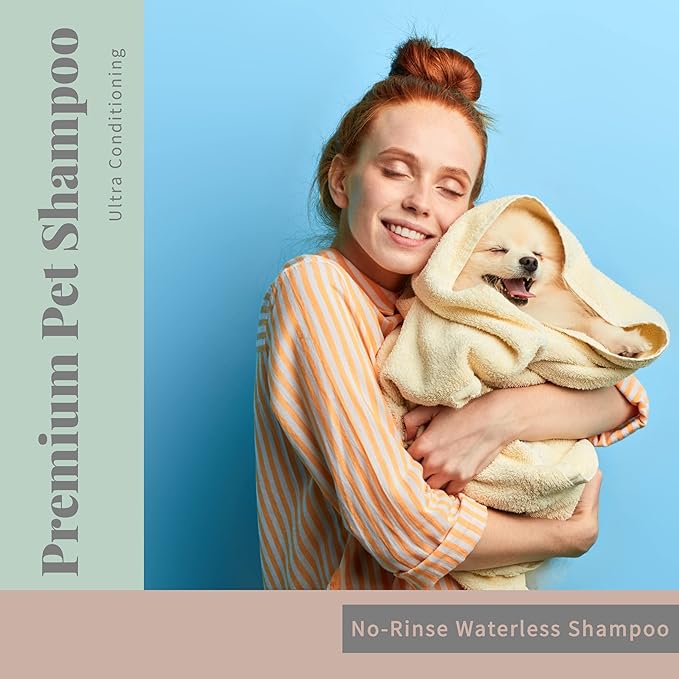 Begley's No Rinse Waterless Pet Shampoo, Bathless Cleaning, Deodorizing, and Odor Removal for a Shiny, Fresh Smelling Coat - Effective for Dogs, Puppies, and Cats - Fresh Lavender, 2 Pack