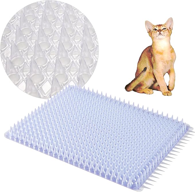 12 Pack Scat Mats for Cats with Interlocking Design, Adjustable Safe Spike Mat for Protective Deterrent, 16x13 Inch Indoor Outdoor All-Season Repellent