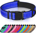 Joytale Reflective Dog Collar, Soft Neoprene Padded, Metal D-Ring, Nylon Pet Collar Adjustable for Small Dogs, Navy Blue, S