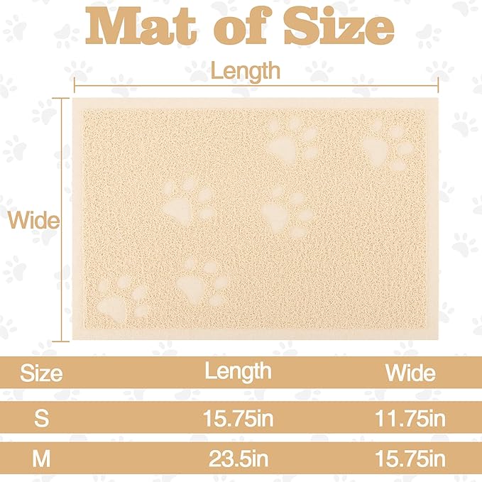Darkyazi Cat Litter Box Mat for Floor Litter Trapping Mat Non-Slip Backing, Scatter Control, Easy Clean, Water Resistant, Soft on Paws (15.75" x 11.75",Beige)