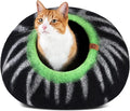 MEOWFIA Cat Cave – Premium Felt Cat Bed for Indoor Cats, Handmade Merino Wool (Shining Tiger, Large)