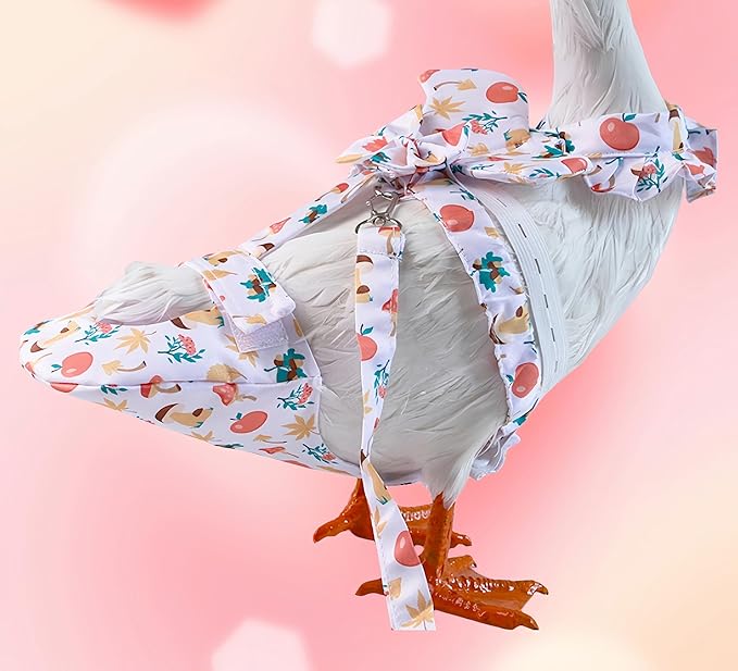 Chicken Diapers for Hens, Roosters, Diapers for Ducks with Walking Leash, Reusable Pet Duck Diapers Chick Clothes Waterproof Poultry Nappies for Geese Pet Ducks Chicken-Mushroom, M