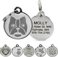 GoTags Designer Pet ID Tags in Stainless Steel for Dogs and Cats, Custom Engraved with 4 Lines of Personalized ID, Cute, Unique Pet Tags in Several Fun Designs