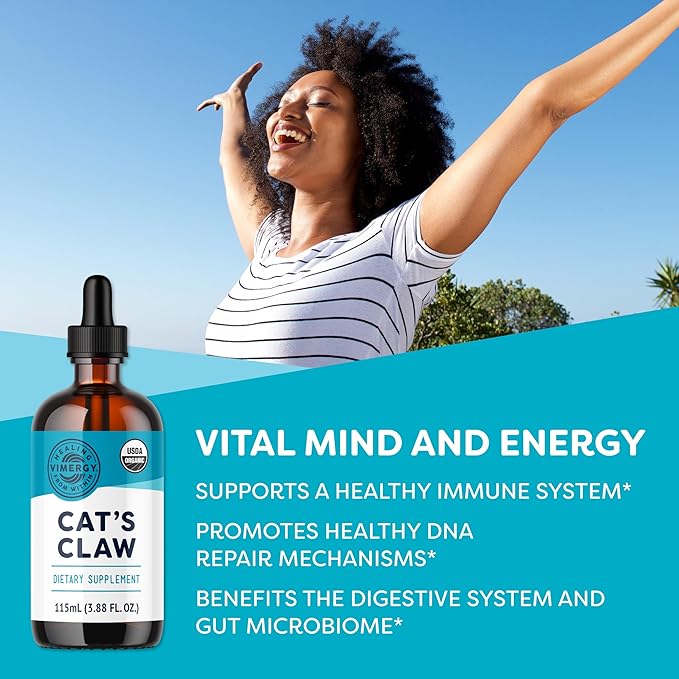 Vimergy USDA Organic Cat’s Claw Liquid – Provides Antioxidant Support* – Benefits The Immune System* – Vegan, Gluten-Free, Non-GMO – 57 Servings (115 mL)