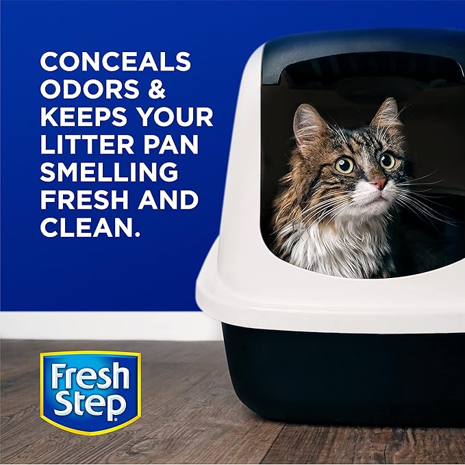 Fresh Step Cat Litter Crystals in Tropical Summer Breeze Scent - Cat Litter Box Deodorizer - Combats Odors and Neutralizes Smells to Keep Your Home Clean, 15 Ounce - 6 Pack