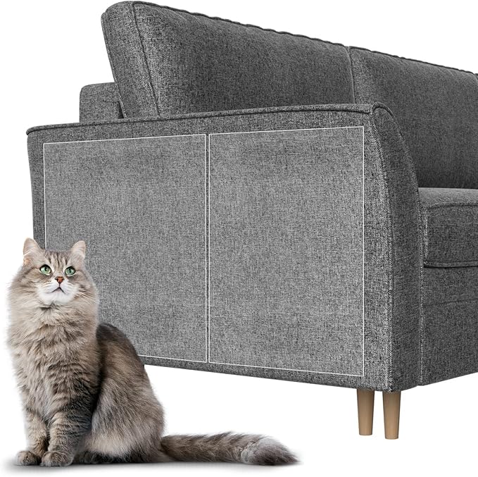 HappyFreeSX Anti Cat Scratch Furniture Protector from Cats, 11 PCS Sticky Paws, Corner Couch Protector for Cats, Cat Scratch Deterrent Tape, Training Tape, Cat Scratching Post Scratchers