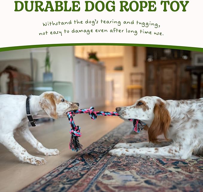 SHARLOVY Puppy Rope Toy, Dog Rope Toy for Small Dogs, Puppy Teething Toys, Cotton Interactive Tug of War Dog Toy for Puppies Boredom, Dog Chew Toys for Aggressive Chewers Small Breed