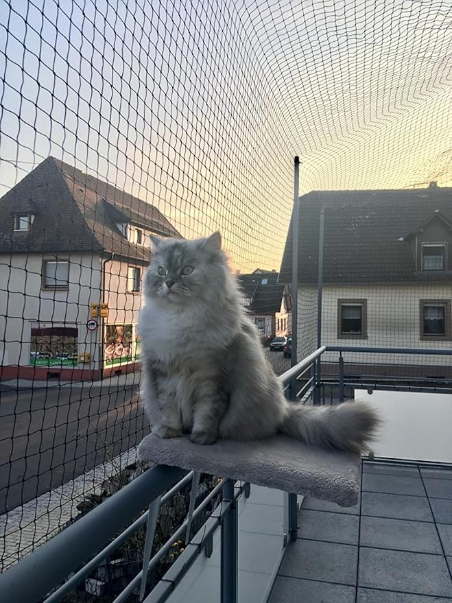 Cat Netting Balcony 10 * 33ft Pet Mesh Fence for Balcony Black Nylon Balcony Netting for Pets Anti-Fall Cat Net for Balcony and Windows