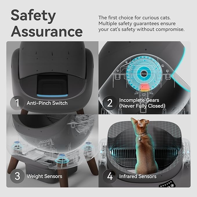 CATLINK Self Cleaning Cat Litter Box, Open Top Automatic Litter Box, Safe Anti-Pinch, AI Waste Analysis Health Monitor for Multi-Cat Recognition, 5G WiFi App Control, Odor Free, Open-X