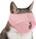 BARKLESS Cat Calming Muzzle for Grooming & Nail Trimming, Oxford Muzzle with Shading Design to Help Calm The Cat Down, Soft Head Cover to Prevent Biting & Scratching (Pink, L)