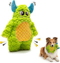 Bite Force Dog Toy - Large Durable & Strong Plush Green Monster Dog Toy, Kevlar-Reinforced for Aggressive Chewers