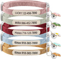 Personalized Cat Collar with Bell - Custom Kitten Breakaway Collars with UV Printed Pet Name and Phone Number Adjustable and Stylish (Corduroy)
