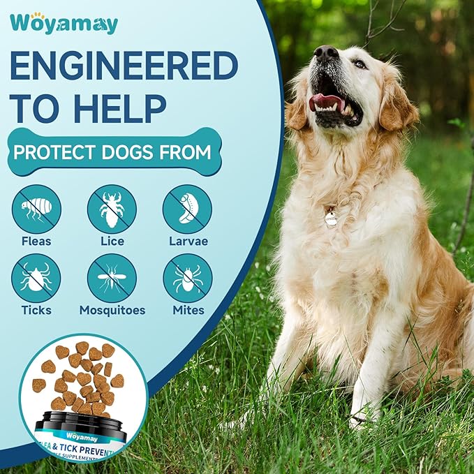 Flea and Tick Prevention Chews Bundle for Cats & Dogs, Natural Oral Flea Treatment, 200 Dog Soft Chews + 500 Cat Crunchy Chews, Daily Multi-Pet Supplement for Flea Defense, Skin & Coat, Immunity