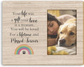 Pet Memorial 4x6 Picture Frame, Loss of Pet Sympathy Gift Dog Cat, Your Life Was a Gift Your Love Is a Treasure Picture Photo Frames for Desk Tabletop Wall Decoration