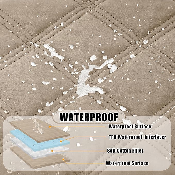 Smiry Waterproof Dog Bed Cover Blanket 40x50, Soft Reversible Pet Blanket, Washable Leakproof Cats Dogs Couch Cover for Sofa, Couch, Furniture, Taupe/Taupe