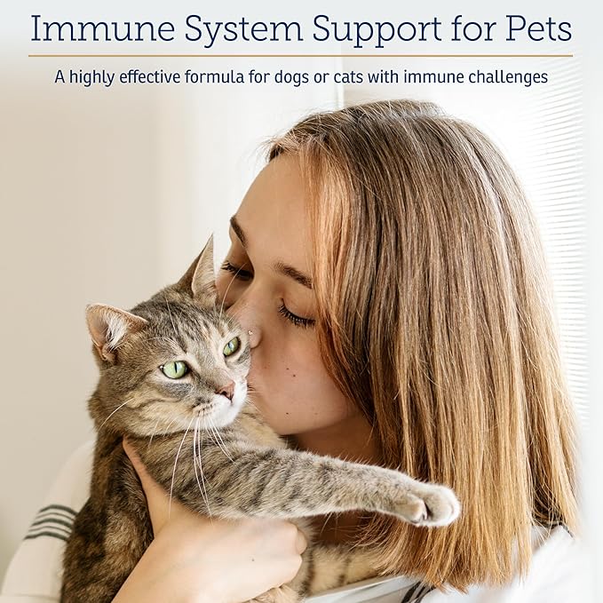 Rx Vitamins Liquid Immuno - with L-Lysine for Cats and Dog Health - Reishi Mushroom Supplement for Dogs & Cat Immune Support - Vitamins and Eye Supplements with Lutein - Bacon (2oz)