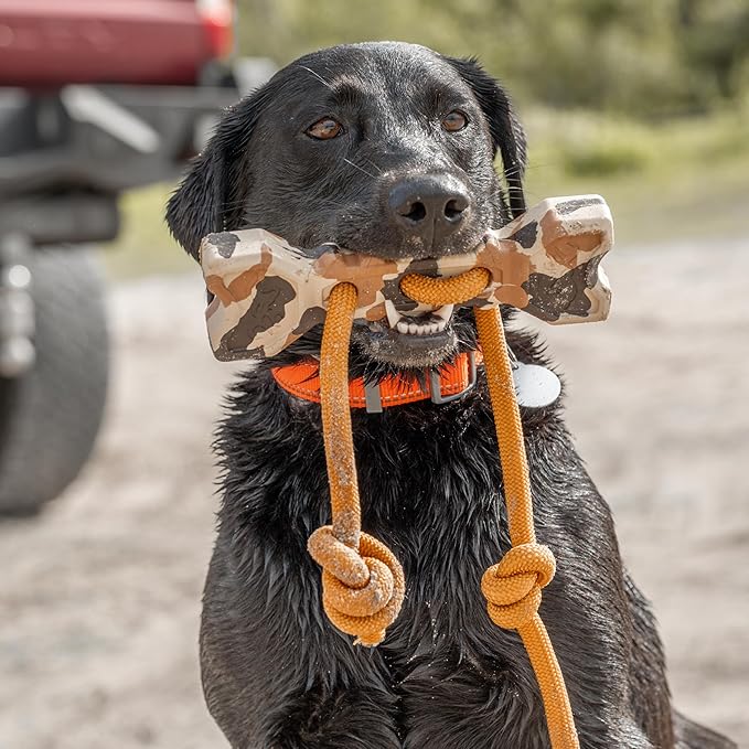 Browning Pet Training Tools, Durable Dog Toys for Tug and Fetch, Bone Tugger (Camo), One Size