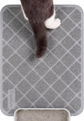 Conlun PVC Cat Litter Mat 24x15 Inch Grey, Non-slip, Less Waste Cat Litter Box Mat, Soft on Kitty’s Paws, Urine Waterproof