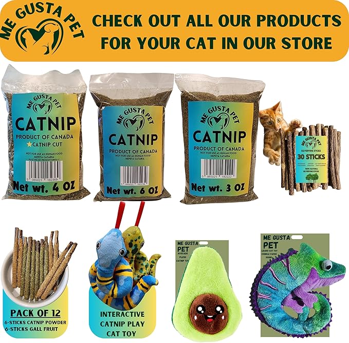 Cat Toys Catnip Crinkly Sound Toy with North American Catnip | Lizard Cat Toy Crinkle Paper Sound | Cat Kitten Toy Teething Chew | Cats Kicker Crinkle Paper | Chameleon Cat Toy 4.5-INCH