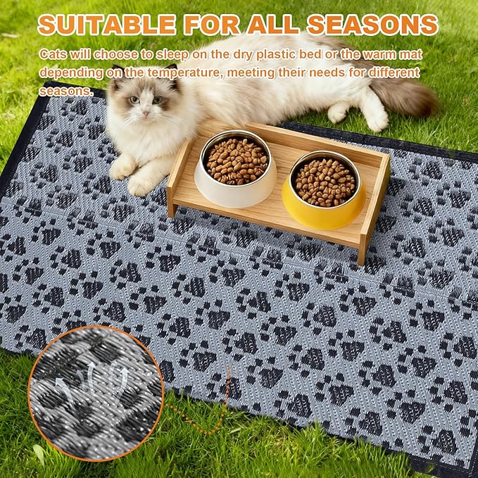 5x4 Feet Cat Bed Mats, Stain-Resistant, Washable and Easy to Clean, Reversible for Double-Sided Use, Convenient Design, Suitable for Both Outdoor and Indoor