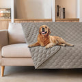 gogobunny 3X Stronger Waterproof Pet Blanket, Scratch Proof Furniture Protector for Dogs Cats, Reversible Cover 52x82 Inch, Dark Stone