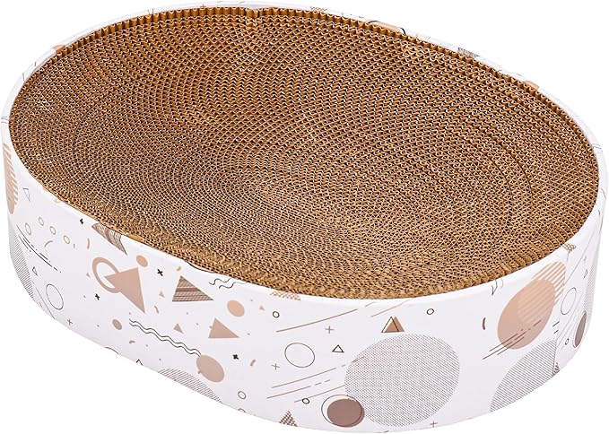 Oval Sturdy Cat Scratching Cardboard Pad Breathable Cat Scratch Pad, Cat Scratching Cardboard for Indoor Cats, Furniture Protecter