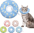 Seyezo Cat Cone Collar Soft, Adjustable Cat Recovery Collars Kitten Cones to Stop Licking, Cute Donut E Collar After Surgery, Anti-Lick Wound Healing Elizabethan Collar for Kitten(Blue Daisy, Medium)