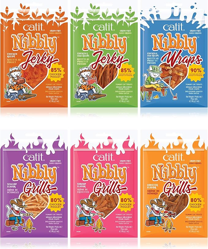 Catit Nibbly Wraps, Grain-Free Cat Treat, Chicken & Fish Recipe, 1.06 oz. (Pack of 3)