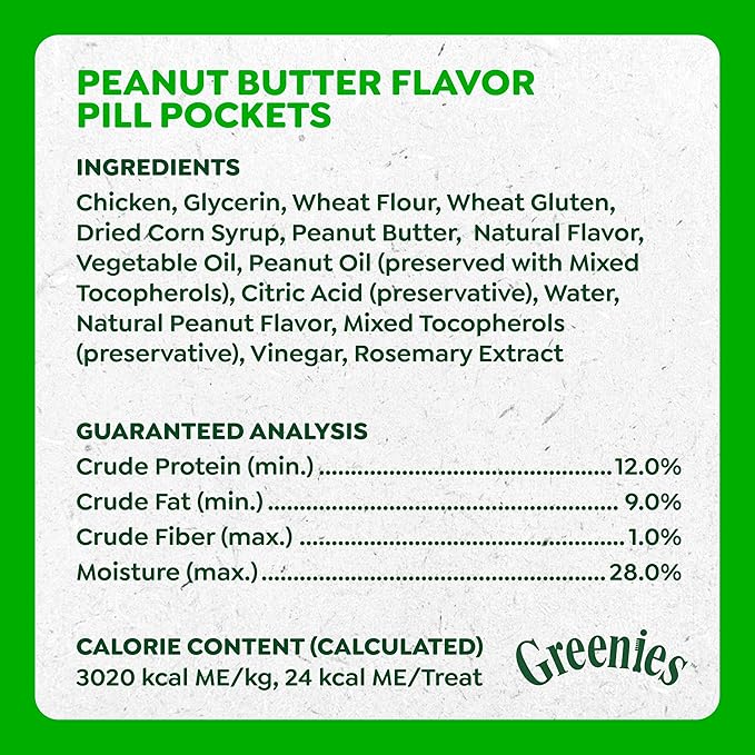 Greenies Pill Pockets for Dogs Large Size, Dog Treat Pouch for Capsule Medication, Peanut Butter Flavor, 15.8 oz. Pouch