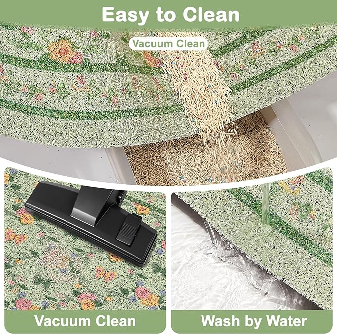 Unicorn Catcher 33x22 inches Cat Litter Mat Non-Slip Bottom Litter Box Mat Urine-Proof Soft Litter Mat for Cats Waterproof Pads Protects Floors Cat Mat for Litter Box