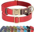 Didog Soft PU Leather Dog Collars for Small Dogs,Classic Adjustable Dog Collars with Quick Release Metal Buckle,Easy Clean and Comfortable with Nylon Lining,Red,S Neck 11-15"