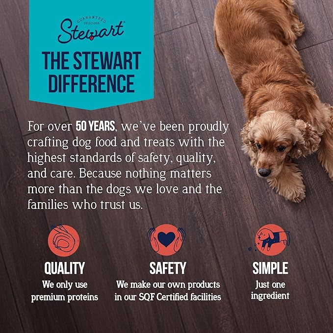 Stewart 100% Chicken Breast Dog Treats, 3 oz Pouch, ~55 Pieces, Freeze Dried Raw, Single Ingredient, 74% Protein Training Treats or Meal Topper, Grain Free, Gluten Free