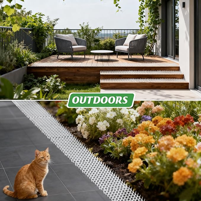 Clear Scat Mat for Cats 16 x 13 Inch, 10 Pack Transparent Cat Deterrent Mat with 1 Inch Spikes, Indoor Outdoor Pet Training Mat to Keep Cats Off Sofa, Counter & Garden