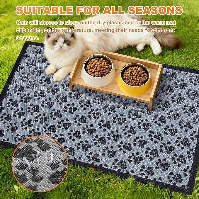 3x2 Feet Cat Bed Mats, Stain-Resistant, Washable and Easy to Clean, Reversible for Double-Sided Use, Convenient Design, Suitable for Both Outdoor and Indoor