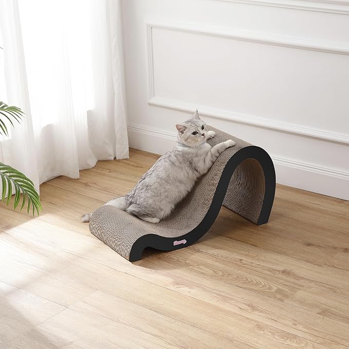 CSR1013A Kona 27" Modern Cardboard Double-Sided Wave Cat Scratcher with Catnip, Ink
