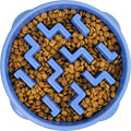 Outward Hound Fun Feeder Slo Bowl – Large 4‑Cup Capacity, Slow Feeding, Medium to Large Dogs, Non‑Slip, Blue, Notch Pattern