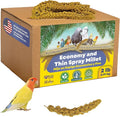 2lbs Economy & Special Spray Millet for Birds – GMO-Free, No Stems (Only Edible Tops) – 100% Natural Sun-Dried Foraging Treat for Cockatiels, Lovebirds, Parakeets, Finches & Canaries