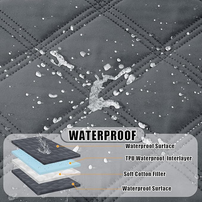 Smiry Waterproof Dog Bed Cover Blanket 30x53, Soft Reversible Pet Blanket, Washable Leakproof Cats Dogs Couch Cover for Sofa, Couch, Furniture, Dark Grey/Dark Grey
