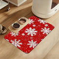 Chirtsmas Snow Flower Pet Food Mat for Cats and Dogs–Absorbent Quick Dry Feeding Placemat, Non Slip Rubber Base, Waterproof Bowl Mat for Indoor Use, Pet Supplies 12"x20"