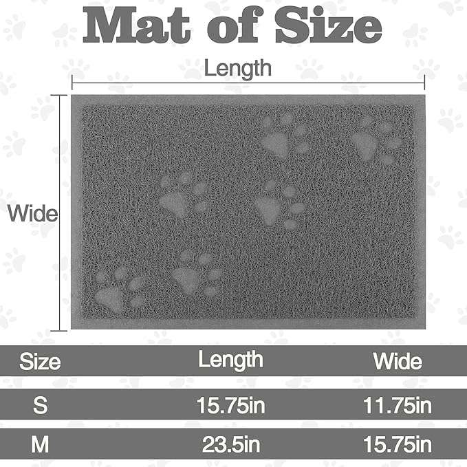 Darkyazi Cat Litter Box Mat for Floor Litter Trapping Mat Non-Slip Backing, Scatter Control, Easy Clean, Water Resistant, Soft on Paws (15.75" x 11.75",Grey)