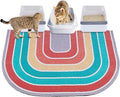 Unicorn Catcher Cat Litter Mat Quality Litter Box Mat Large Non-Slip Cat Litter Mat Litter Trapping Mat Soft Kitty Litter Mat Compatible Two Litter Boxes Cat Products Easy to Clean,Orange,XL