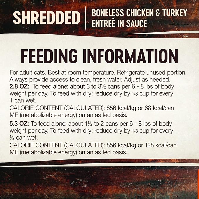 Wellness CORE Signature Selects Shredded Adult Wet Cat Food, Natural, Protein-Rich, Grain Free, 5.3 Ounce, 12 Pack (Chicken & Turkey)