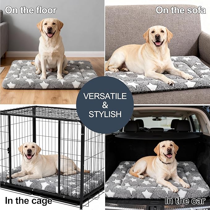 Dog Bed Mat - Comfortable Kennel Pad, Multi-Purpose Crate Bed for Dogs & Cats, Soft Support