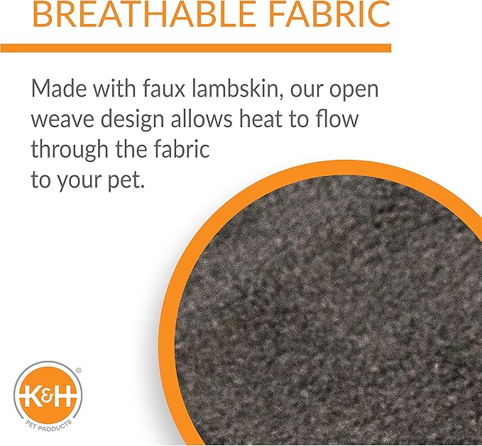 K&H Pet Products Extreme Weather Kitty Pad / Small Lectro-Kennel Outdoor Heated Pad Replacement Cover, Zipper Closure, Soft & Breathable - 18.5 X 12.5in Gray Fleece (Heated Pads Sold Separately)